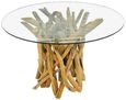 Driftwood Root & Glass Dining Table - Round - 4 Seater - 120cm