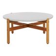 Terracina Round Garden Coffee Table - White Concrete Top