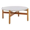 Terracina Round Garden Coffee Table - White Concrete Top
