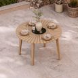 Roma Sunray Garden Round Dining Table - 120cm - 4 Seater - Granite Insert