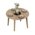 Roma Sunray Garden Round Dining Table - 120cm - 4 Seater - Granite Insert
