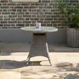 Paris Garden Bistro Table - 2 Seater - 75cm - Round - Grey - Rattan