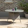 Paris Garden Dining Table - 4 Seater - 110cm - Round - Grey - Rattan