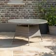 Paris Garden Dining Table - 6 Seater - 140cm - Round - Grey - Rattan