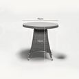 Paris Garden Bistro Table - 2 Seater - 75cm - Round - Grey - Rattan