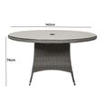 Paris Garden Dining Table - 6 Seater - 140cm - Round - Grey - Rattan