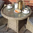 Wentworth Garden Bistro Table - 2 Seater - 70cm - Round - Beige - Rattan