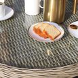Wentworth Garden Bistro Table - 2 Seater - 70cm - Round - Beige - Rattan
