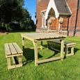 Churnet Valley Butchers Redwood Garden Table Set with 2 Benches