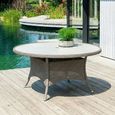 Hazelmere Square Dining Table - 6 Seater - 60cm - Garden - Grey Weave