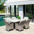Hazelmere Dining Table - 6 Seater - 165cm - Garden - Grey Weave