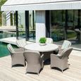 Hazelmere Square Dining Table - 6 Seater - 60cm - Garden - Grey Weave
