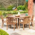 Bolney Dining Table - 6 Seater - Round - Garden - Acacia Wood