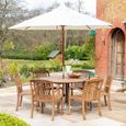 Bolney Dining Table - 6 Seater - Round - Garden - Acacia Wood