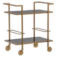 Xo Glass and Brushed Gold Trolley