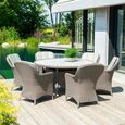 Hazelmere Round Dining Table - 4 Seater - 60cm - Garden - Natural Weave