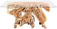 Teak Root & Glass Console Table - Small