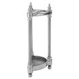Arris Umbrella Stand - Silver Polished Metal - Semi Circle