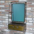 Wall Unit - Brushed Metal - 1 Drawer - with Mirror