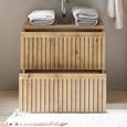 Austin Ribbed Oak Under Sink Cabinet - 2 Drawer