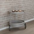 Beja Bar Trolley - Round - Grey - Metal