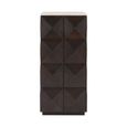 Claremont Dark Wood Geometric Pillar with Travertine Top