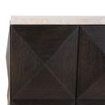 Claremont Dark Wood Geometric Pillar with Travertine Top