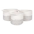 Algar Basket - Set of 3 - Fabric - White & Grey