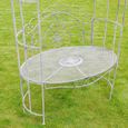 Garden Bench - Antique Grey Metal - Arch Style