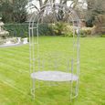 Garden Bench - Antique Grey Metal - Arch Style