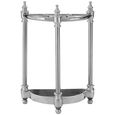 Arris Umbrella Stand - Silver Polished Metal - Semi Circle