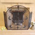 Black Metal Arched Fire Screen - Set of 2