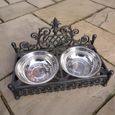 Black Metal Dog Dish - Set of 2