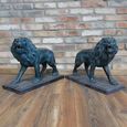 Pair of Lions - Black Resin - Set of 2