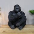 Gorilla Statue - Black Resin - Up Yours - Set of 2