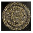 Wall Art - Black and Gold Spiral Abstract - Canvas Square - Set of 2