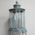 Blue Metal Lantern - Large - with Stand