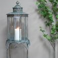 Blue Metal Lantern - Large - with Stand