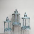 Blue Metal Lantern - Large - with Stand