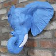 Blue Resin Elephant Head Planter
