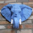 Blue Resin Elephant Head Planter