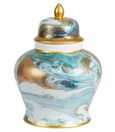 Ginger Jar - Blue White Gold - Small - Abstract - Set of 2