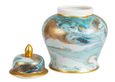 Ginger Jar - Blue White Gold - Small - Abstract - Set of 2