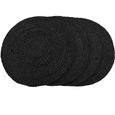 Bombay Jute Braided Round Placemat - Set of 4 - Dark Grey