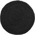 Bombay Jute Braided Round Placemat - Set of 4 - Dark Grey