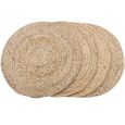 Bombay Jute Braided Round Placemat - Set of 4 - Natural