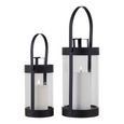 Bondi Lantern - Black Steel - Set of 2