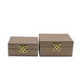 Jewellery Box - Bronze Faux Leather - Set of 2