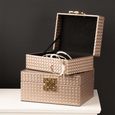 Jewellery Box - Bronze Faux Leather - Set of 2