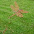 Bronze Metal Garden Dragonfly Statue - Set of 2